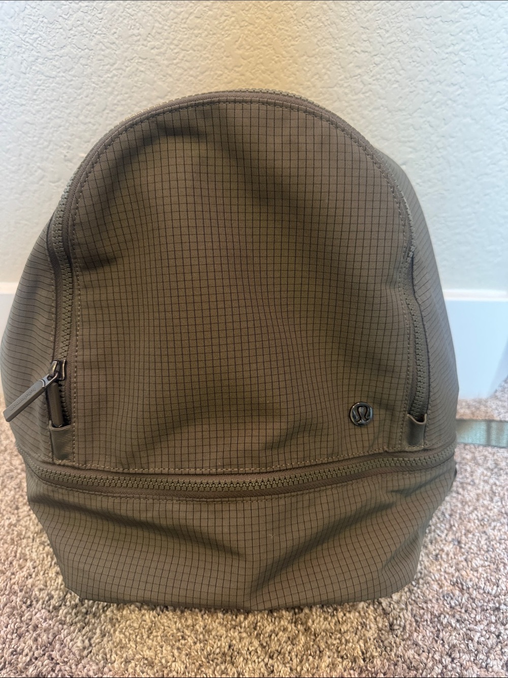lululemon athletica Olive Grid-Pattern Backpack